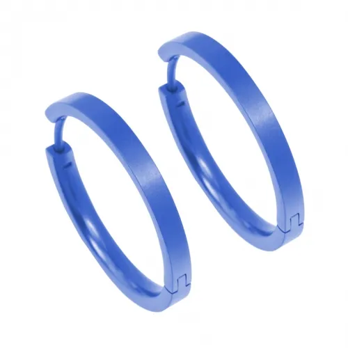 Medium Full Dark Blue Hoop Earrings